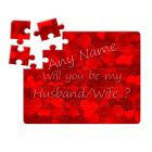 Marriage proposal personalised jigsaw puzzle.