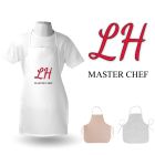 Personalised master chef aprons for men and women.