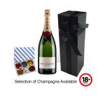 Champagne and craft chocolates gift box.