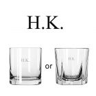 Whiskey glasses with names engraved.
