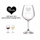 Personalised crystal wine glass for Mum on her birthday