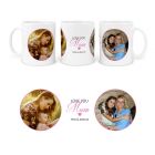 Personalised mug with I Love You Mum design and photos