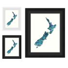 Framed wall art with New Zealands in Paua Shell