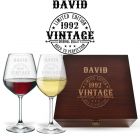 Luxury birthday gift wine glasses box sets with limited edition vintage design.