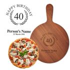 Laser engraved personalised wood pizza boards for birthday gifts