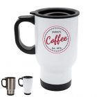 Personalised reusable travel mug for coffee