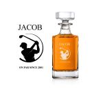 Personalised decanter with golf player design