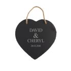 Personalised heart shaped hanging sign for wedding gifts