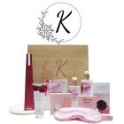 Pamper hamper gift boxes with Linden leaves, honest chocolate and living lights products.