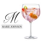 Crystal bowl Gin glasses personalised with initial and name.