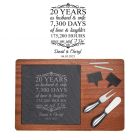 Wedding anniversary timeline personalised cheese boards.