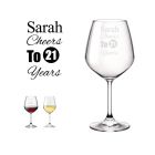 21st birthday gifts personalised wine glasses