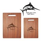 Personalised wood chopping boards with Marlin fish design