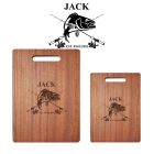 Snapper fishing personalised wood chopping boards.