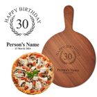 Personalised wood pizza boards for 30th birthday gifts