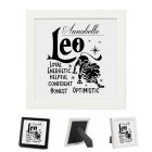 Personalised Zodiac symbol picture frames with positive affirmations.