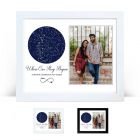 Personalised star map photo frames for couple's weddings and anniversaries in New Zealand.