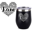 Positive affirmation thermal cups love heart design.