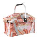 Insulated Picnic Basket With Abstract Design	