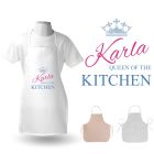 Personalised queen of the kitchen cooking aprons for women