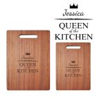 Personalised queen of the kitchen wood chopping boards