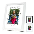 Personalised remembrance photo frames with dove overlay design