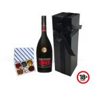 remy martin brandy with chocolates and gift box