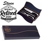 Personalised retirement gift stainless steel carving set