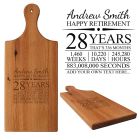 Personalised retirement gift Rimu wood serving paddle boards.