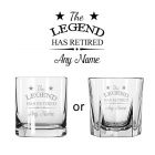Retirement gift whiskey glass personalised