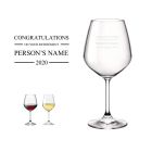 Personalised crystal wine glass for retirement gifts