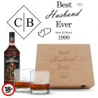 Personalised 'best husband ever' rum gift box