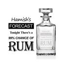 Rum decanter with a fun personalised design.