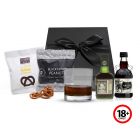 Gift boxes with rum and treats.
