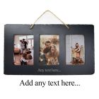 Personalised slate photo frame engraved with any text