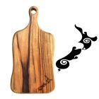 Solid hardwood food paddle board engraved with Koru themed New Zealand islands design