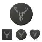 Slate coasters with stag design