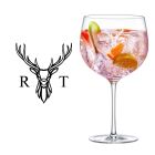 Stag design crystal Gin glasses with initials