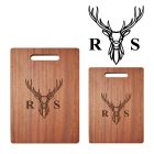 Wood chopping boards stag design engraved