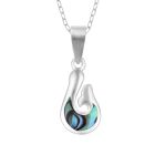 Sterling Silver Paua Hook Necklace
