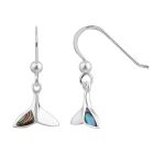 Sterling Silver and New Zealand Paua shell Whale Pendant Earring