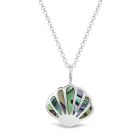 Sterling Silver and Paua Shell Scallop shaped Necklace