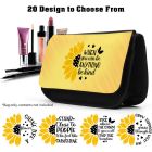 Makeup bags with sunflower affirmation designs.
