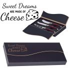 Sweet Dreams Are Made of Cheese gift set with three stainless steel cheese knife