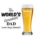 Beer glass with the world's greatest dad design