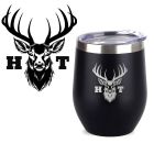 Personalised hunting stainless steel thermal cups with stag head design