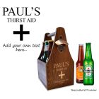 Funny thirst aid beer caddy personalised gift.