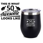 This is what awesome looks like birthday gift thermal cups with any age engraved.