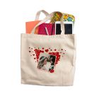 Personalised tote bag with photo in love heart frame