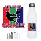 Warriors rugby drink bottles with up the Wahs design